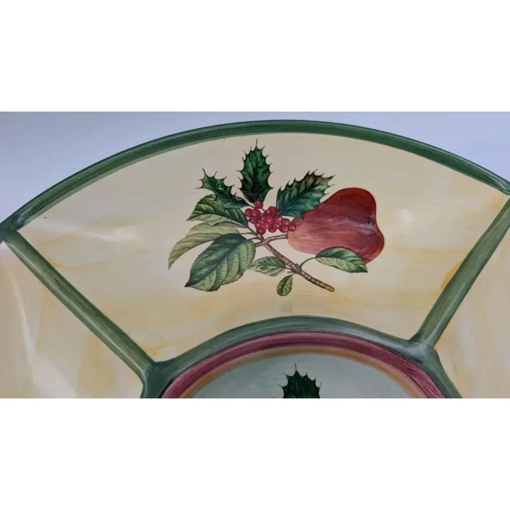 Villeroy & Boch French Noel Garden Holiday Serving Dish Chip n Dip Platter w/Lid